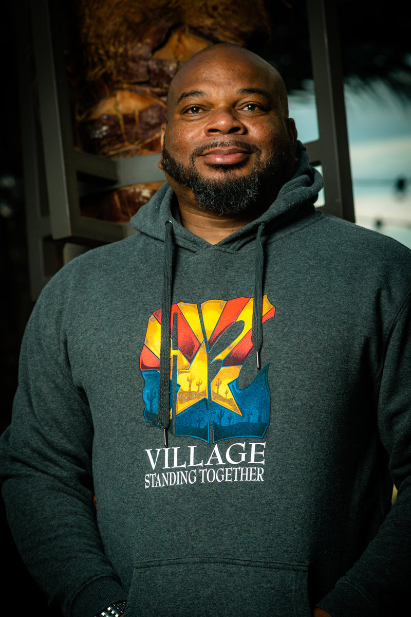 Gray Flag Logo Village Standing Together Sweatshirt – Our World